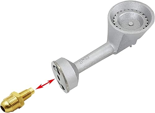 Miniatura 2 de MENSI Conector de chorros de orificio de gas, accesorio de manguera de latón de 38 pulgadas de flare x 18 pulgadas, boquilla de propano MNPT para
