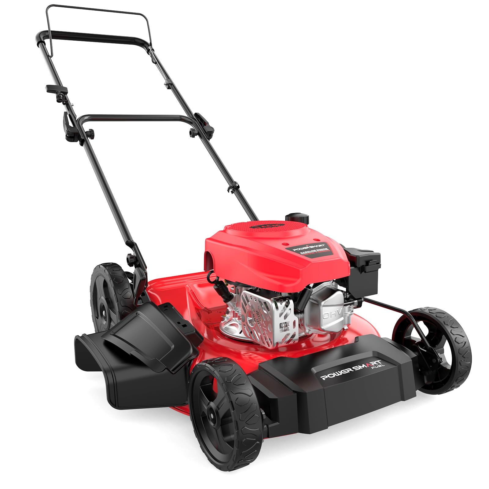 PowerSmart 21 inch gas lawn mower 144cc 2-in-1 mulch and side discharge red