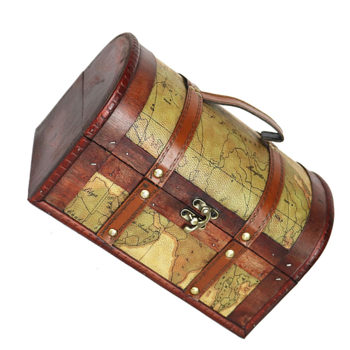 Boîte de rangement vintage en bois marron, le cadeau rétro idéal