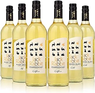 Jack Rabbit Mixed White Wine Variety Case (6 x 75cl) - Sauvignon Blanc, Pinot Grigio, Chardonnay