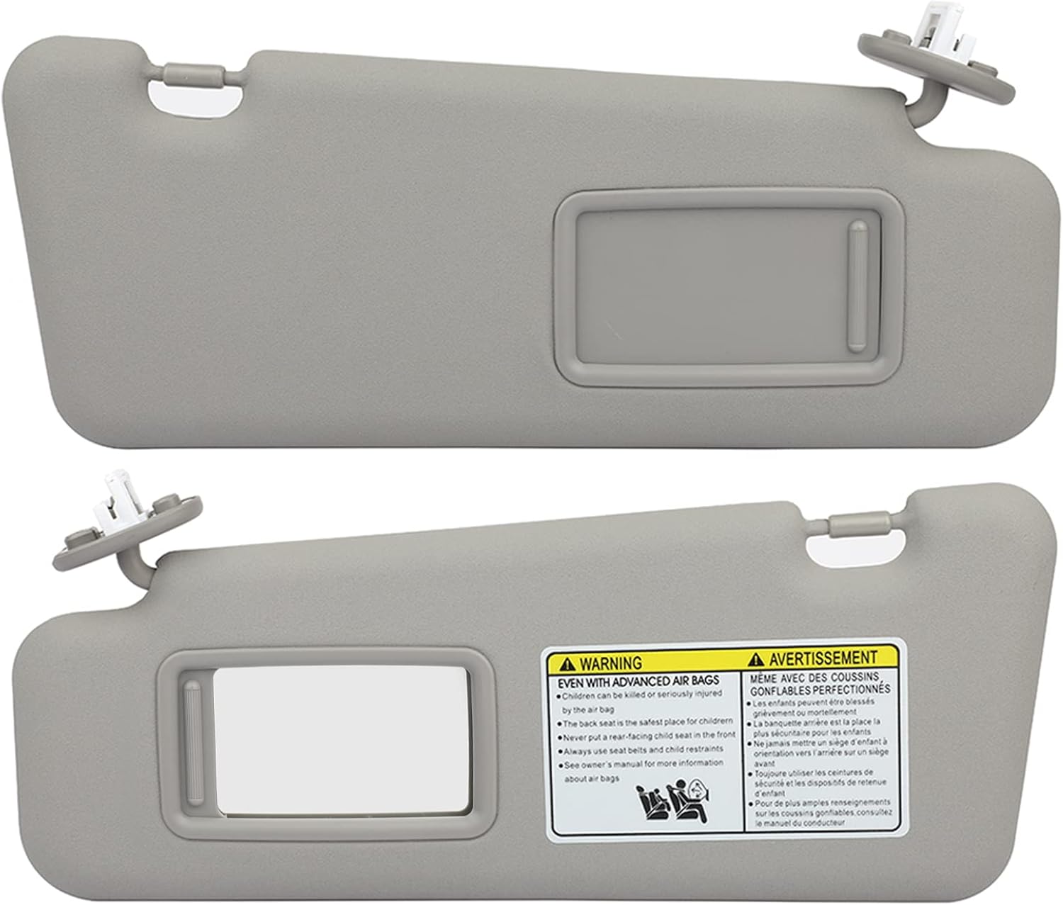 cciyu Gray Sun Visor Left & Right Sides fit for 2008 2009 2010 2011 2012 2013 for Toyota for Highlander Sun Visor Assembly with Sunroof