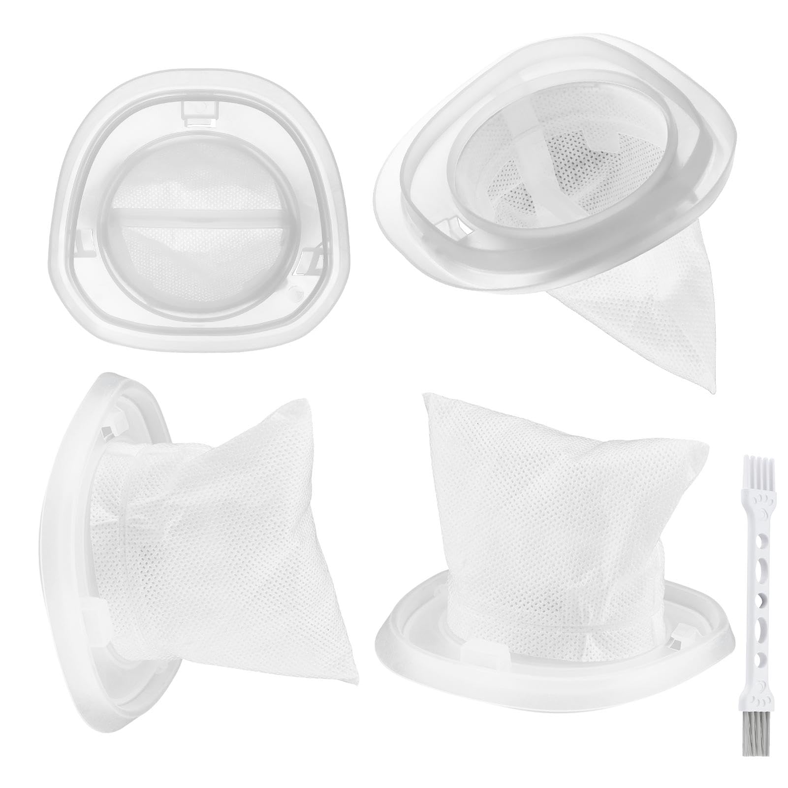 4 Pack HNVCF10 Filter Replacement for Black and Decker Dust Buster Hand Vacuum HNVC115, HNVC215, HNVC220 Series, with Brush(COLOR:White)