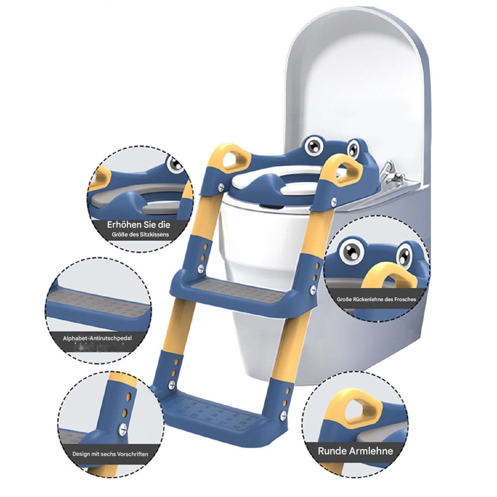 Asiento Entrenamiento Plegable Baño Niños Escalera Taburete Ajustable Con