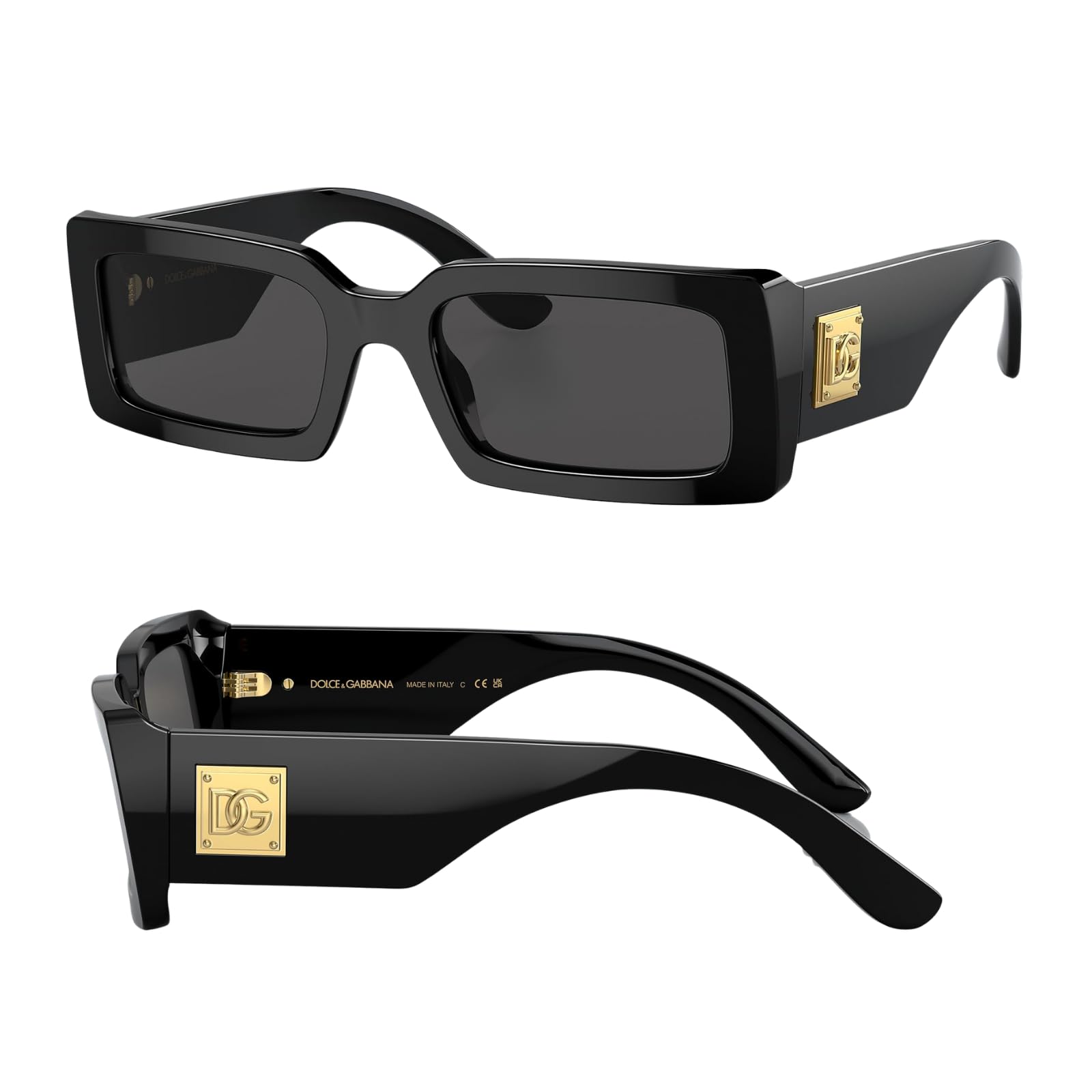 DOLCE GABBANA DG4416 Rectangle DG Crossed Logo Sunglasses with Luxury Eyewear Kit