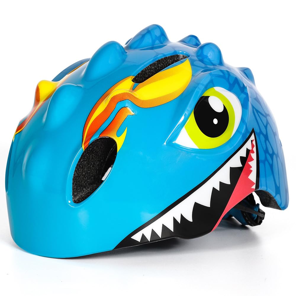 Toddler Helmet, Kids Bike Helmet, Dinosaur Design Multi-Sport Safety Helmet, Toddler Bike Cycling Skating Skateboard Scooter Helmet, Adjustable Protect Helmet for Kids Cycle for Boys and Girls Age 3-8