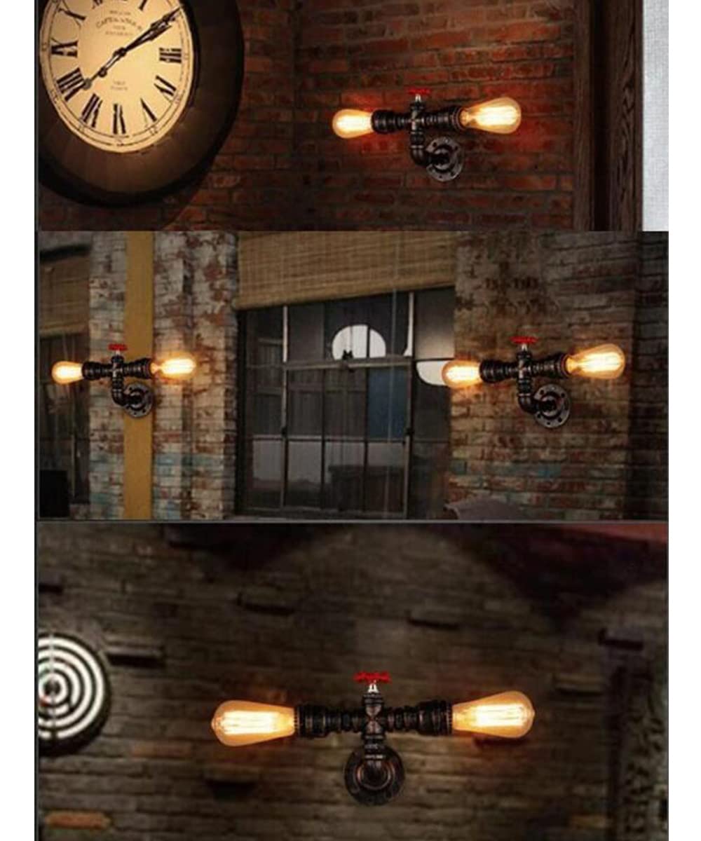 Wisząca lampa sufitowa retro lampa ścienna E27 przemysłowa ściana rura wodna kształt 2 głowice metalowa ściana ing do loftu restauracji salonu jadalni korytarza sklepu odzieżowego baru kawiarni