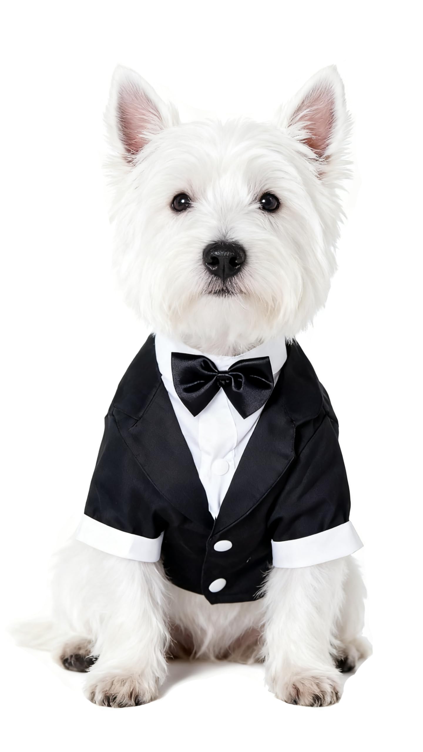 GabeFish Pets Black Wedding Jackets Suit For Dogs With Black Bow Tie Puppy Cat Formal Clothes Shirt Tuxedo Black Medium — image 1