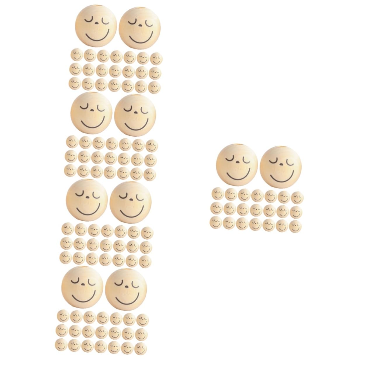 Operitacx 250stücke Holzperlen Mit Lächelndem Gesicht Für Diy Schmuck Und Bastelprojekte Einseitig Für Armbänder Halsketten Und Kreative Handwerksarbeiten