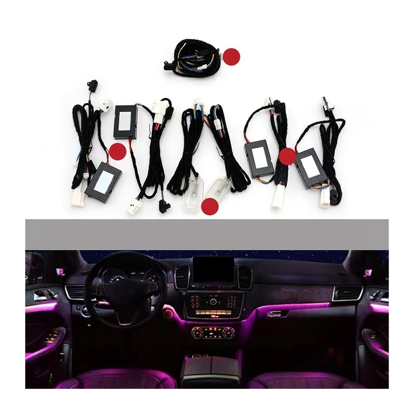 XCZPRKMXY 12-color Ambient Light Compatible With Mercedes-Benz GLE Coupe W292 2015-2018 Refit 3 Colors To Change 12 Colors(B)