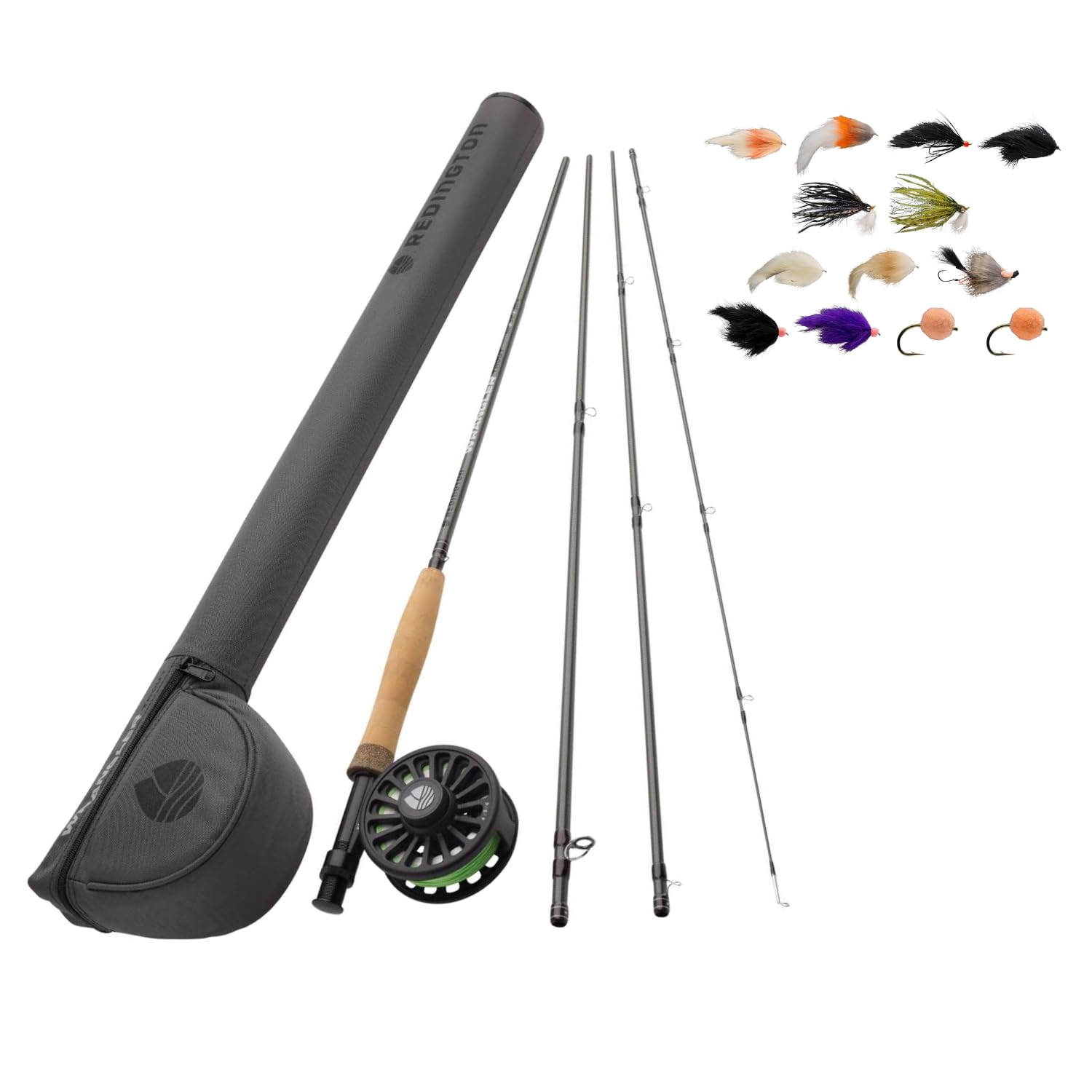 Redington Wrangler Trout XL Outfit and Alaska Trout 13 Piece Fly Assortment Bundle