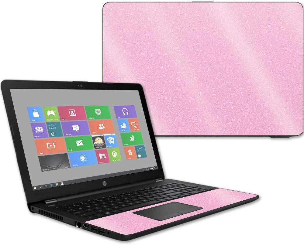 MightySkins Glossy Glitter Skin for HP 15t Laptop 15.6" (2017) - Pink | Protective, Durable High-Gloss Glitter Finish | Easy to Apply, Remove, and Change Styles | Made in The USA