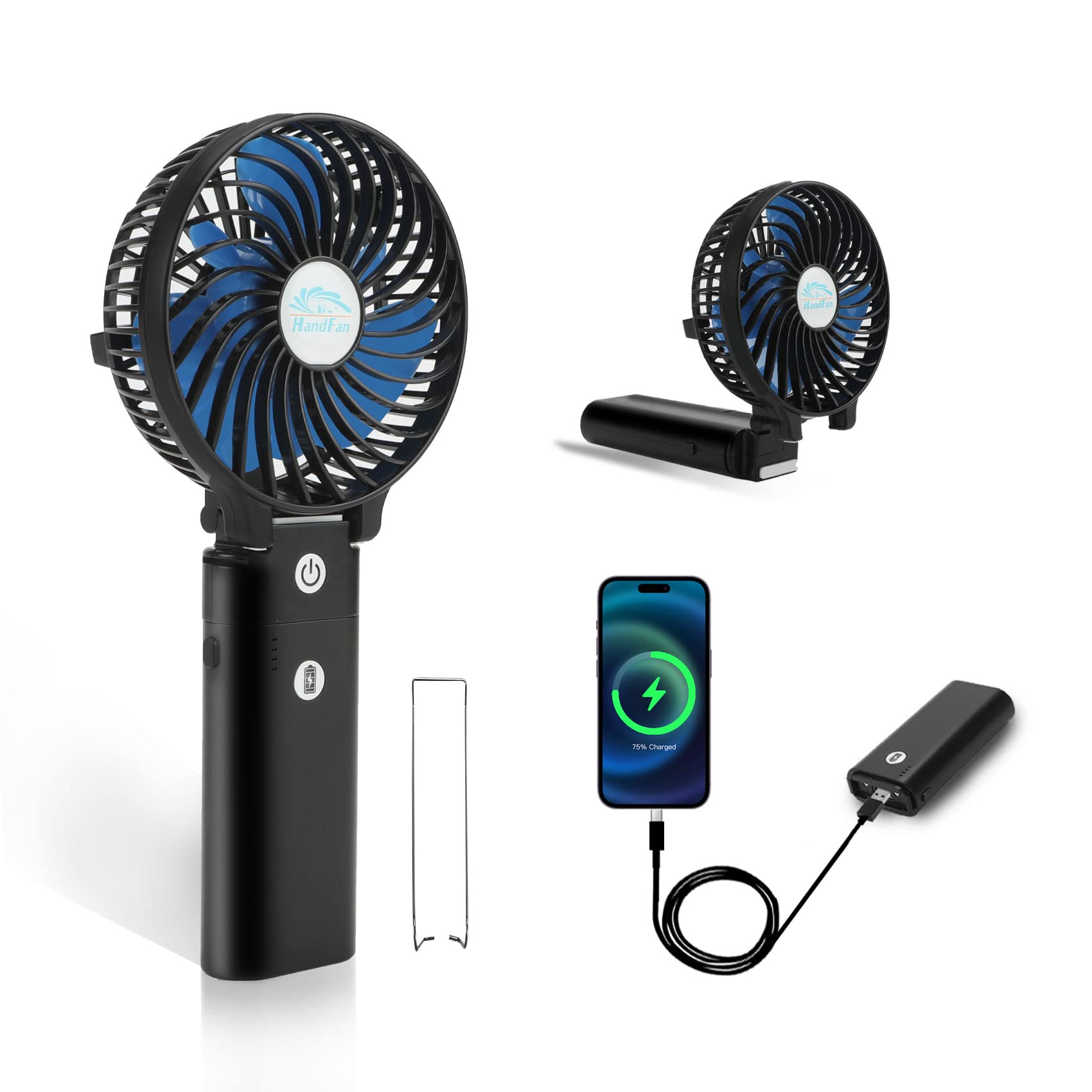 Handheld Fan, Portable Mini Fan, USB Fan, Small Foldable Fan, 3-Speed Battery  Fan, Table Fan, Mini Fan Split Type Comes with a 15-Hour Battery  Rechargeable Battery : Amazon.de: Computer u0026 Accessories