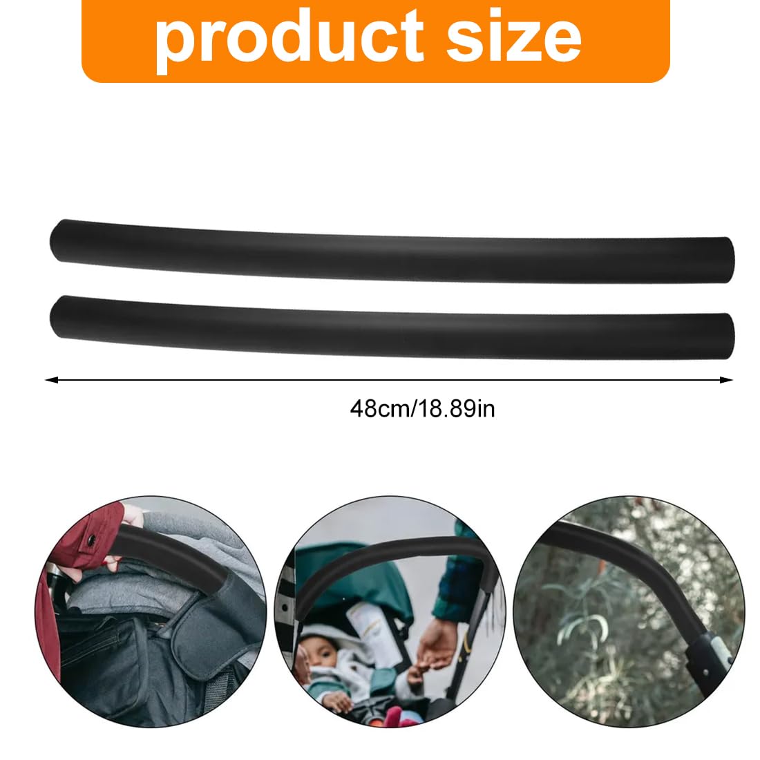 1 Pezzi Copri Maniglia Passeggino, Coperture Per Maniglie In Pelle Pu Antipolvere, Accessori Passeggino, 48 * 16Cm