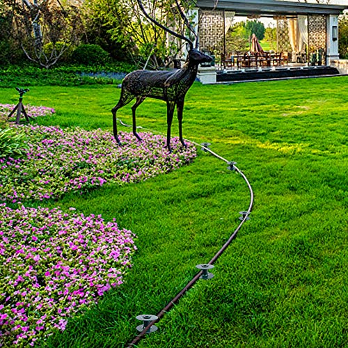 Twinkle Star 10 Inch Garden Hose Guide Spike, Rust Free Zink Sturdy Metal Stake, Heavy Duty Dark Green Spin Top, Keeps Garden Hose Out Of Flower Beds, For Plant Protection (6) #TOP4