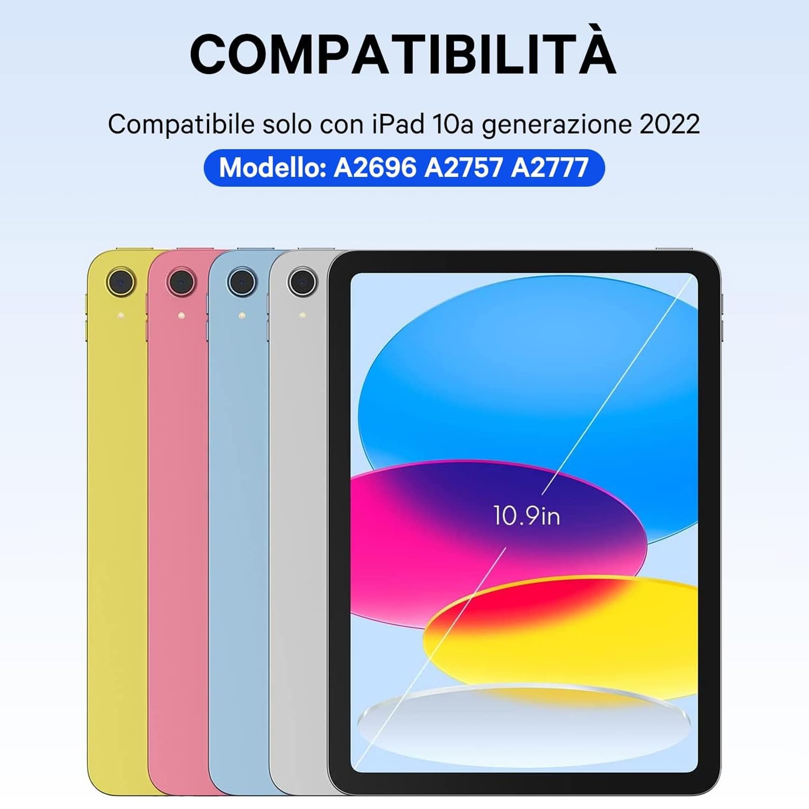 Tastiera per iPad A16 11/10 Generazione (2025/2022) con Touchpad, Cover con Tastiera per iPad 11 Gen 11 Pollici/10 Gen 10.9 Pollici, Magnetica QWERTY Keyboard, Custodia con Portapenna, Viola lavanda