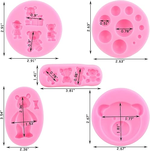 Miniatura 3 de ZiXiang Juego de 4 moldes de silicona para fondant de elefante animal para decoración de tartas, cupcakes, pasta de goma, caramelo, chocolate,