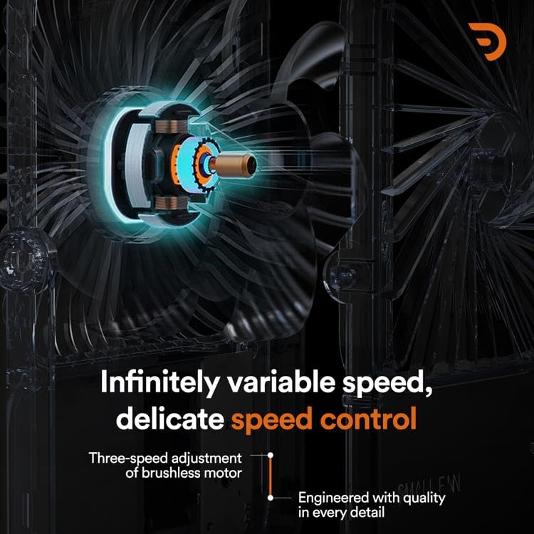 Image of Dravina Portable Desk Fan Battery Operated - 3000mAh, Foldable, 3 Speed Modes Strong Airflow, Small Personal Fan with 180 Adjustable Tilt Angle, Quiet Cooling Fan for Home, Office, Dorm