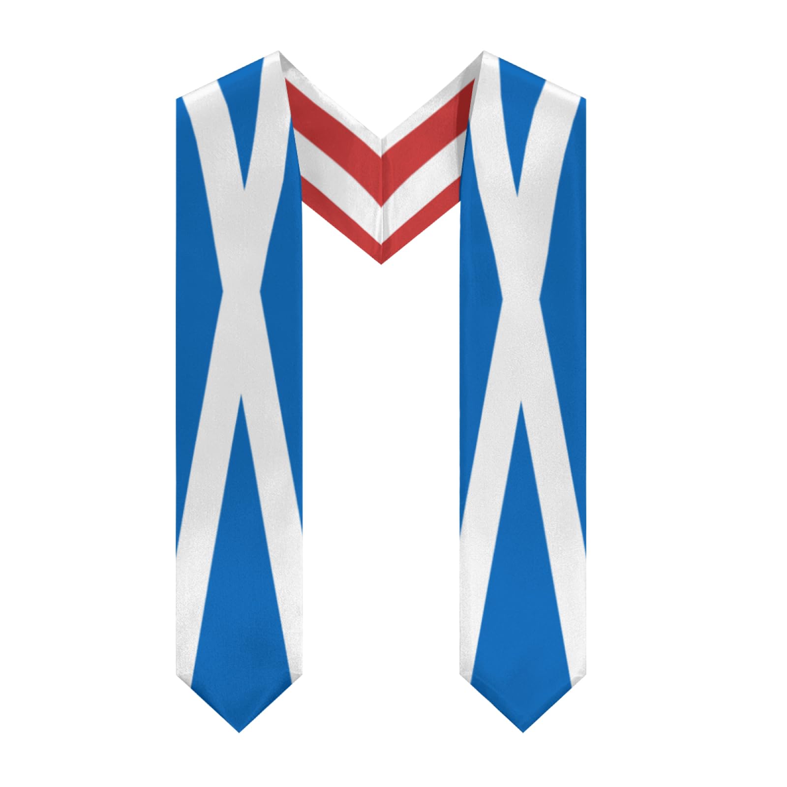 Scotland Scottish Flag Graduation Stole Sash Shawl for Men Women Thickened V-Neck Scarf Double-sided for International Students Teachers Study Aboard Graduate Gift 72 inches Unisex