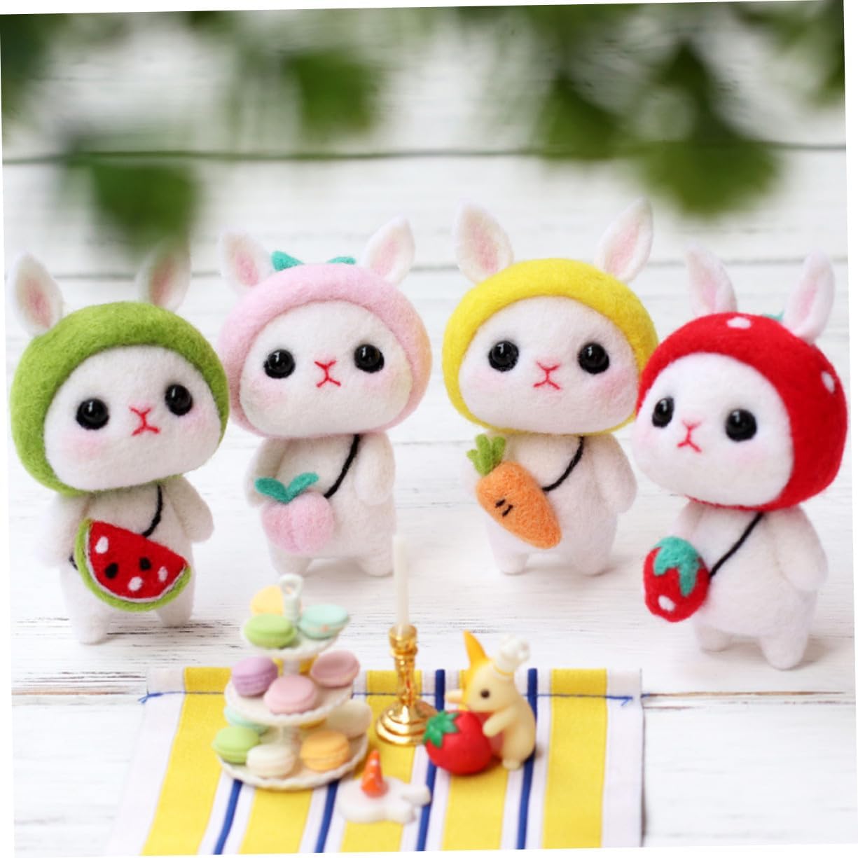 Beatifufu 4 Sets Needle Felting Kits for Beginners Compact DIY Doll Felting Crafts Tools Supplies Convenient Household Wool Felt Stitching Kits Style