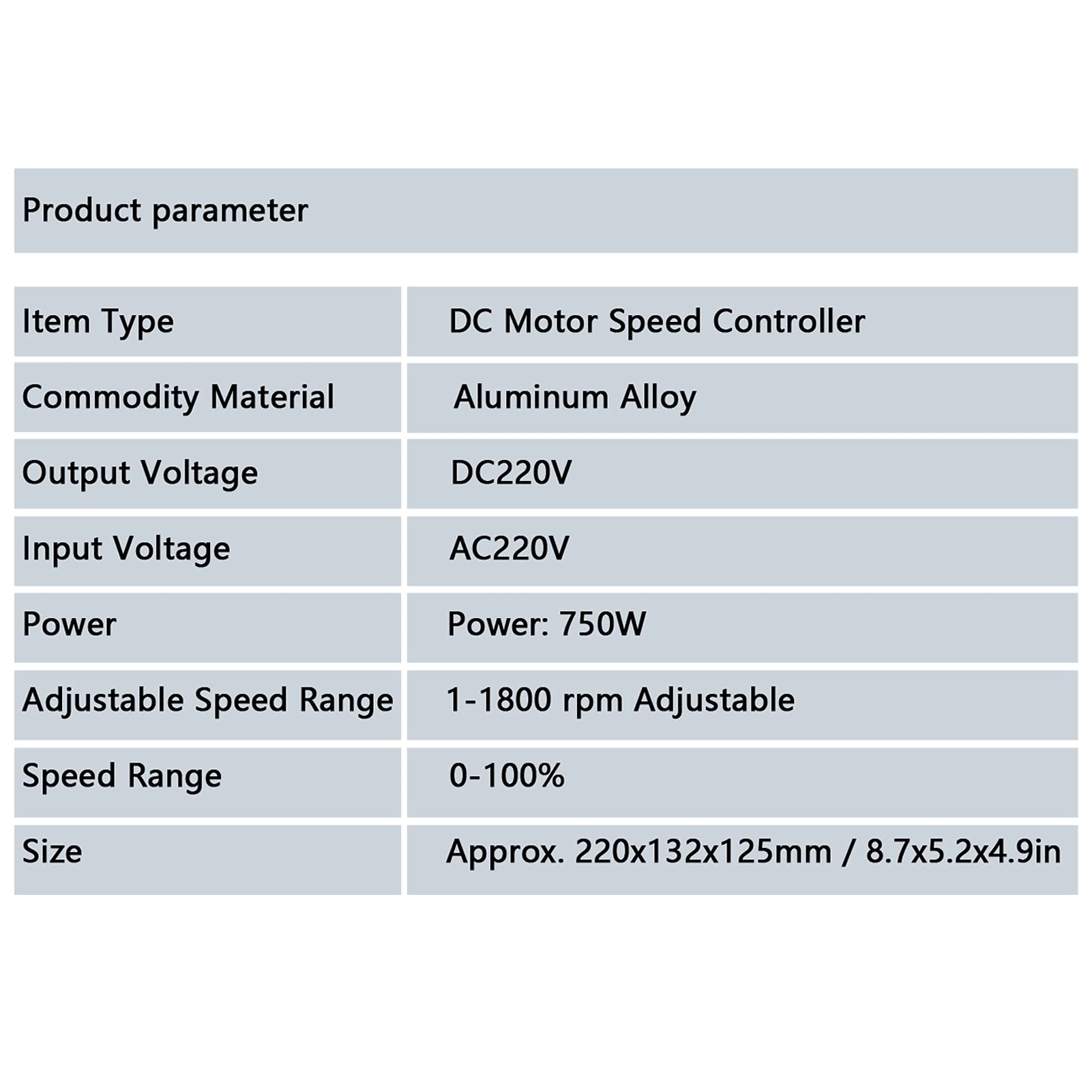 Omabeta Regulator Prędkości Silnika Prądu Stałego o Mocy 750 W do zastosowań Przemysłowych Radiator ze Stopu Aluminium