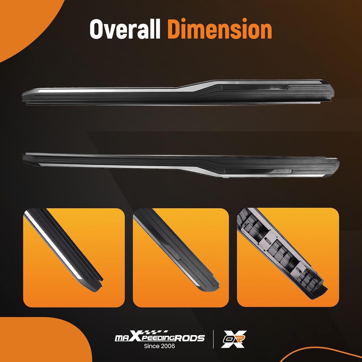 maXpeedingrods Running Boards Compatible with 2023 2024 2025 Honda CR-V, Black & Silver Aluminum Alloy Side Step Rails Nerf Bars with Anti-Slip Surface