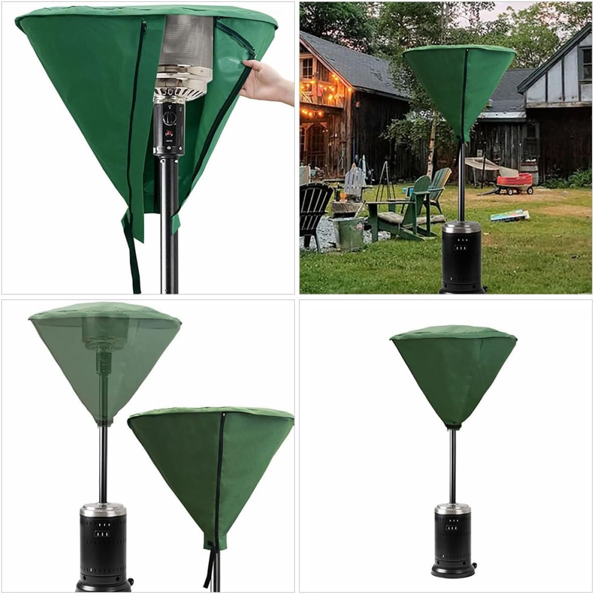 YARNOW Outdoor Heater Cover Protector Durable Dustproof Cover for Patio Heater Drawstring for Garden and Patio Use Dark Green