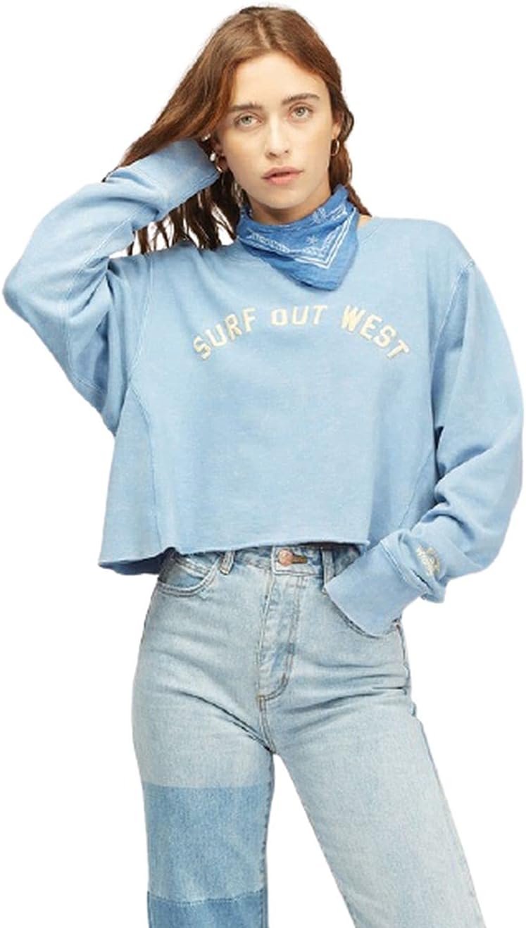 Billabong x Wrangler Past Time Crew Neck Sweatshirt (Aged Indigo, Small)