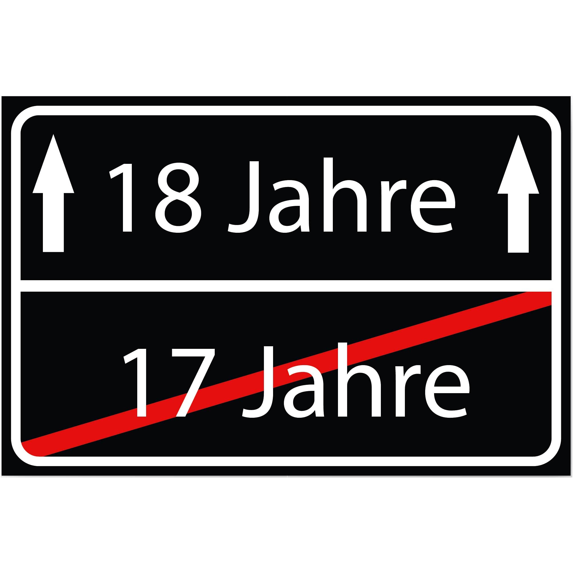 INDIGOS UG - 18 Jahre Geburtstag Schild Deko für Party - 80x60cm - PVC 5mm schwarz - Ortsschild Herzlichen Glückwunsch - Spruch - Ortsschild Design Deko Geschenkidee 18. Birthday