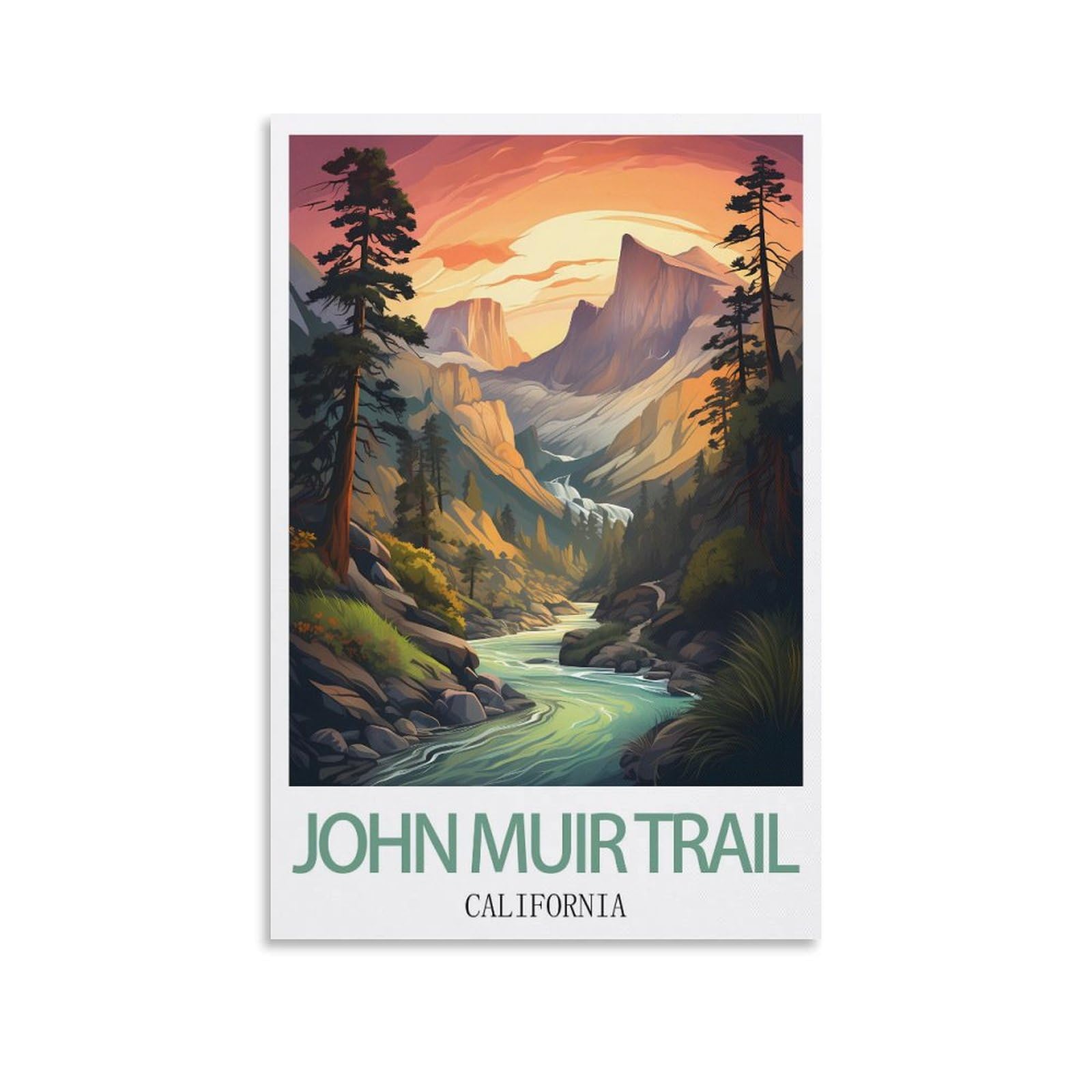 Metal Bar Signs Vintage John Muir Trail Californias Travel Tin Signs Metal Poster Wall Decor Office Cafe Bathroom Badroom 30x30cm