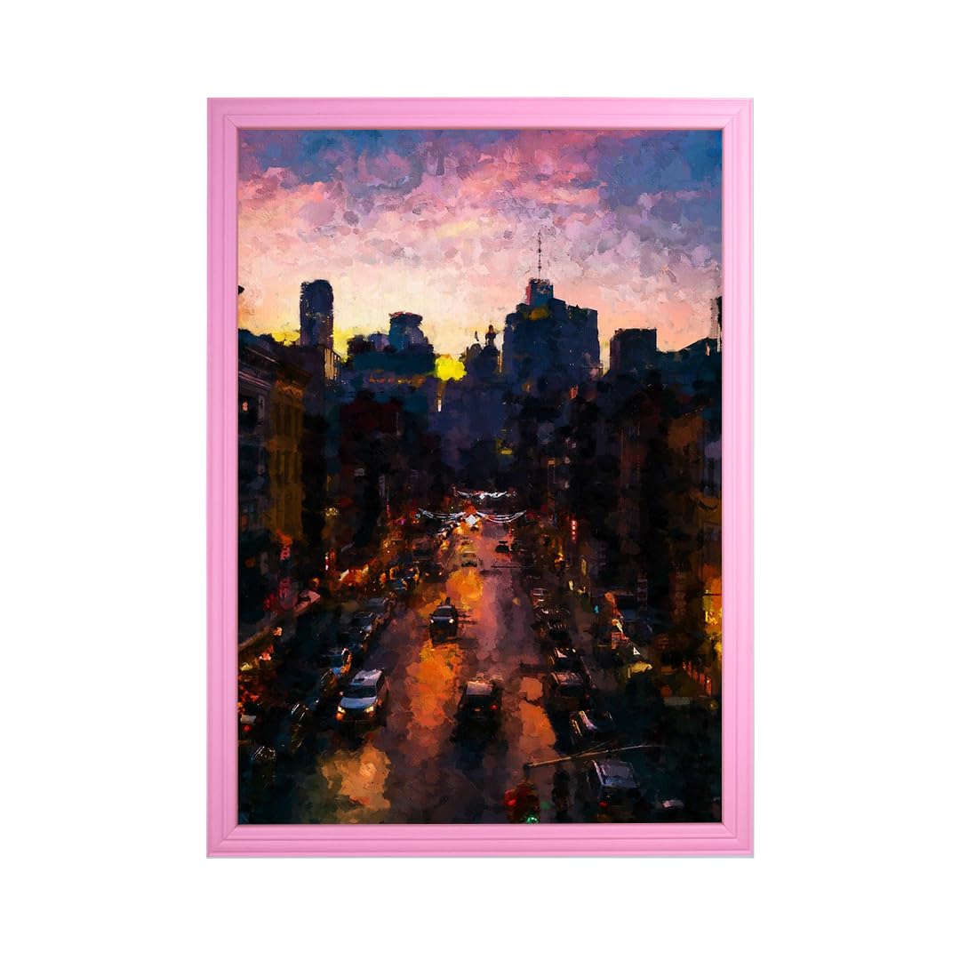 Procut Global Picture Frames A1 Pastel Pink - Classic A1 Frames With Safe Perspex Front & Wall Hanging Hooks - Premium Synthetic Wood - Handmade Frames