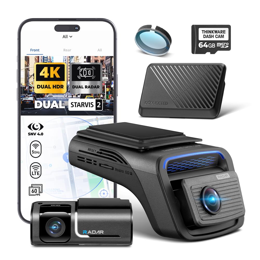 Thinkware U3000 PRO 4K 2K 2CH Dash Cam with LTE Module Front Rear Dual Recording Sony STARVIS 2