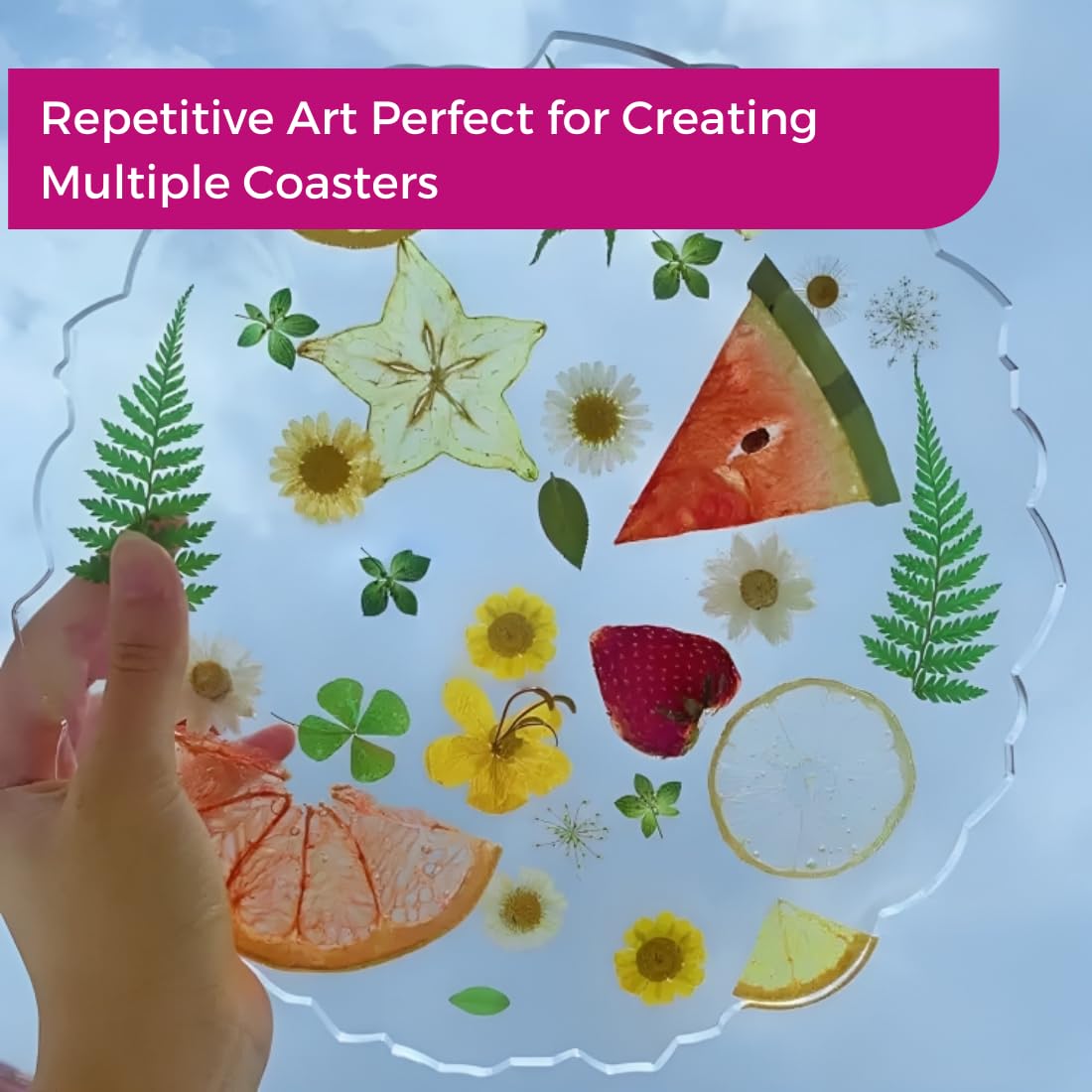 Oytra Resin Art Kit with 150gm Epoxy Resin & Set of 3 Agate Silicone Mould Combo Pack - DIY Craft Coaster Set Essentials Casting Art Tools for Beginners 4
