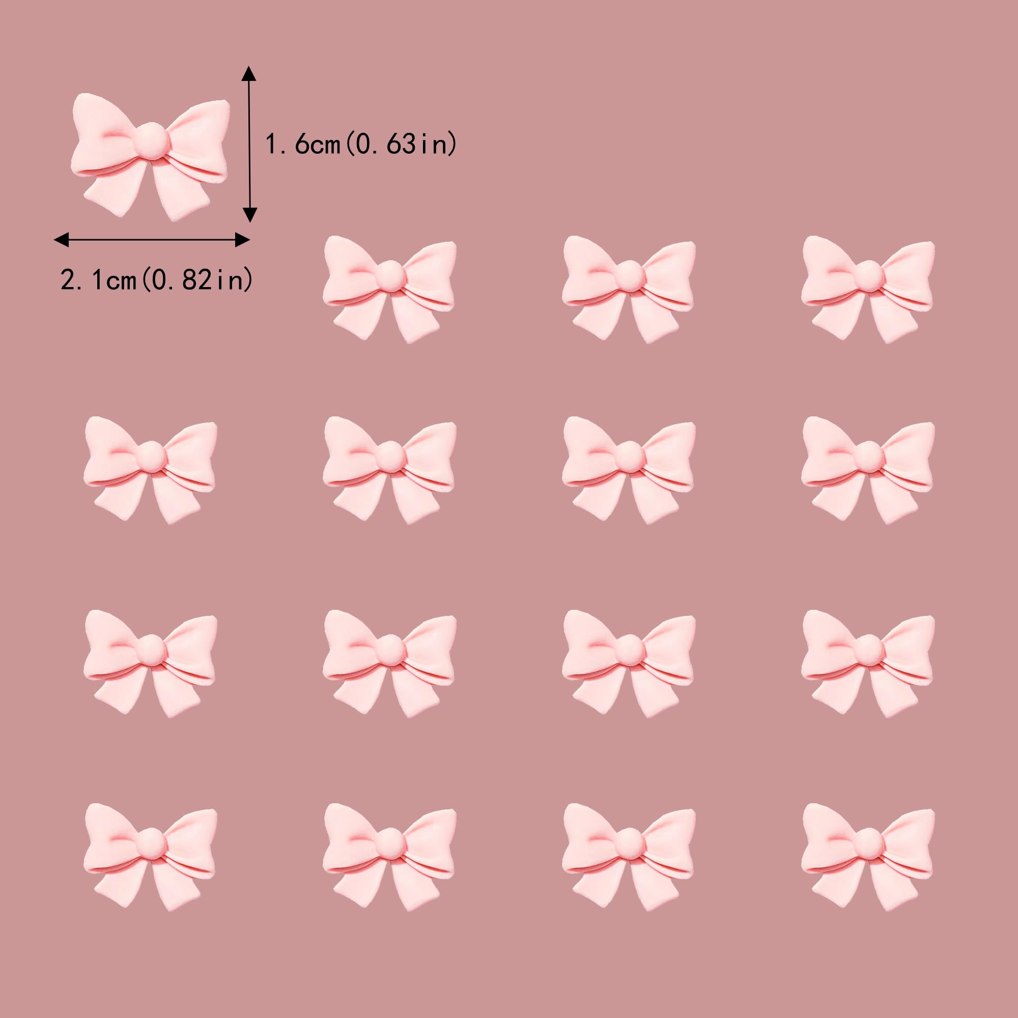 20 Pcs Bowknot Cupcake Toppers Glitter Pink Bow Cake Picks Bridal Engagement Wedding Baby Shower Birthday Party Theme Decoration Supplies (pink)