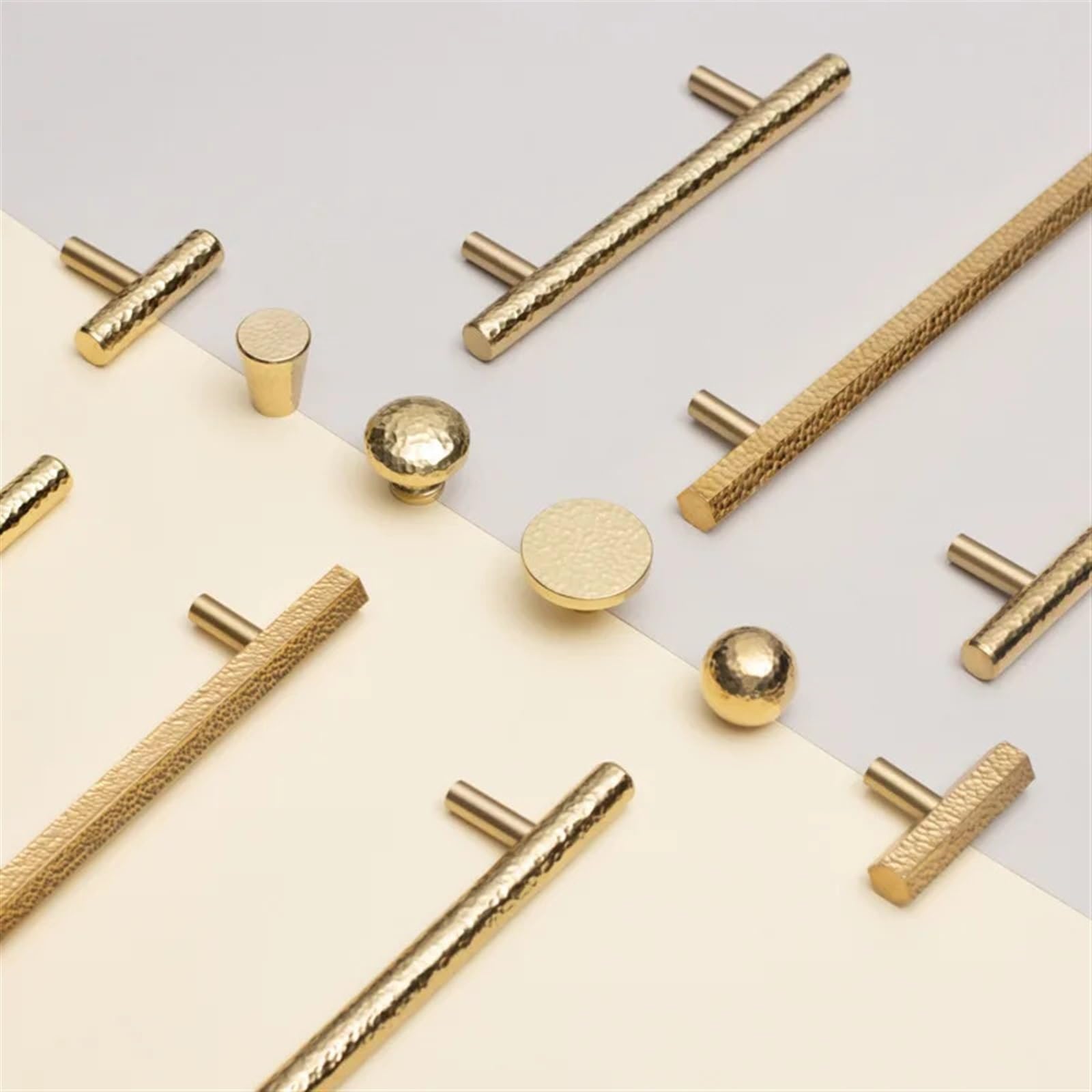 Acldoyyv Hammer -64Mm Hammer Pattern High-End Solid Brass Handle Hexagonal Novelty Drawer Home Cabinet Handle Kitchen Knob And Pulls 1Pcs (Color : )