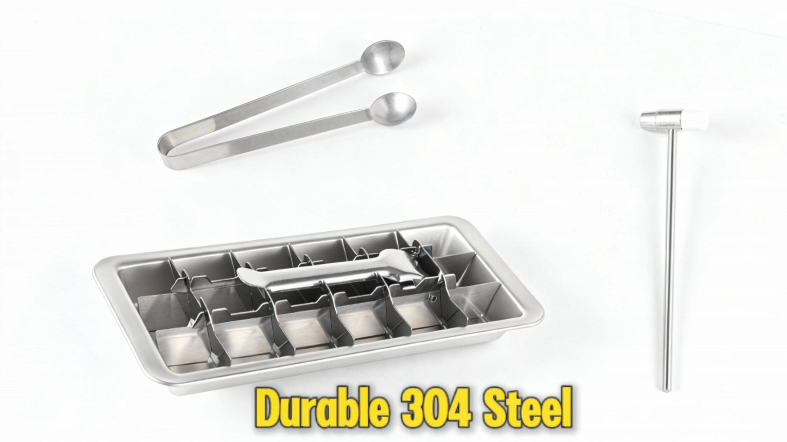 Hieleras de acero inoxidable 2 piezas con martillo y pinzas miniatura 6