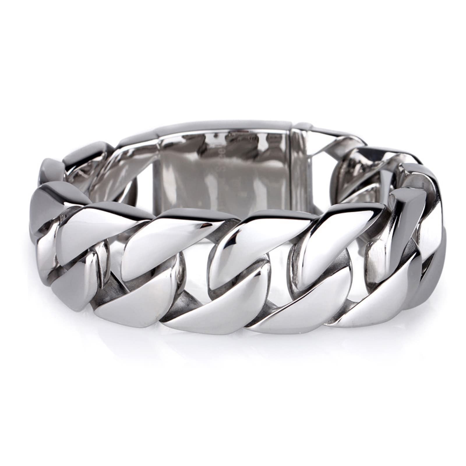 Armkette Herren in Edelstahl, Glieder Link Panzerkette Wickelarmband Mann
