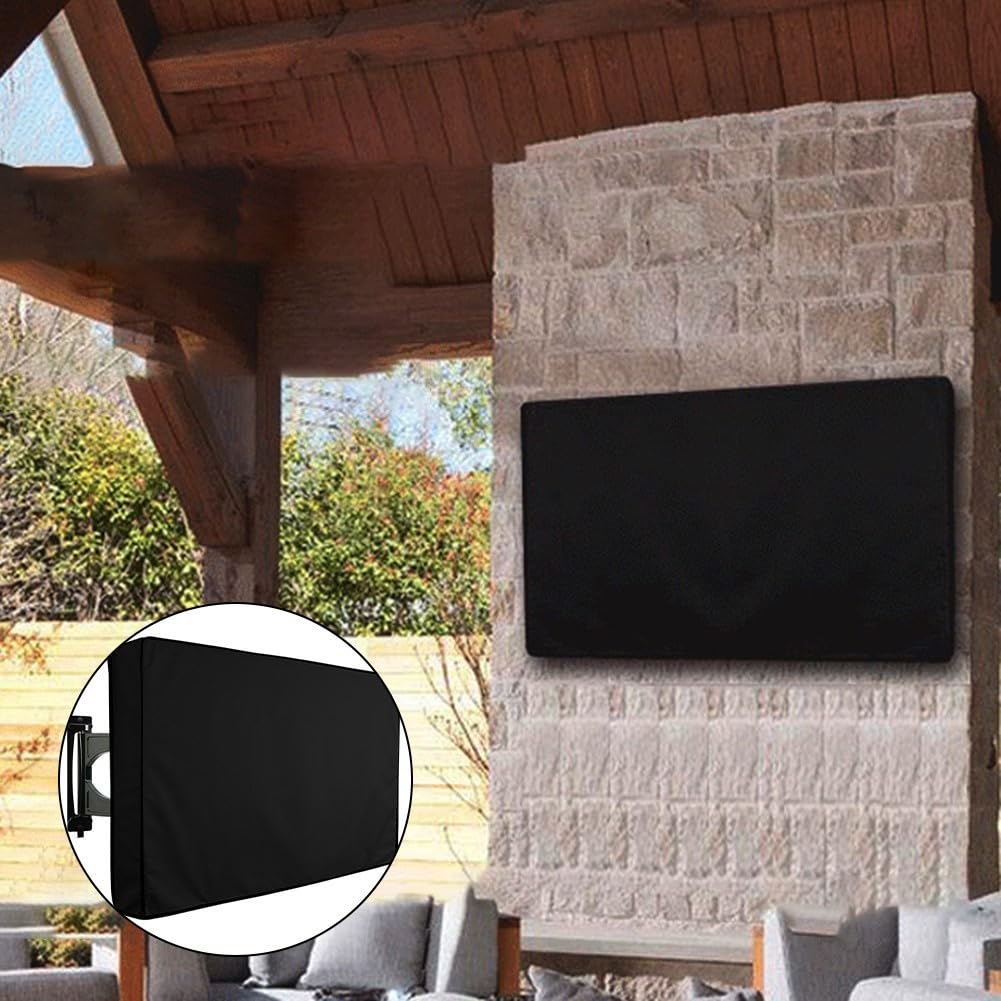 Housse de protection pour TV extérieur 22-75 pouces Oxford 210D étanche anti-poussière avec poche télécommande