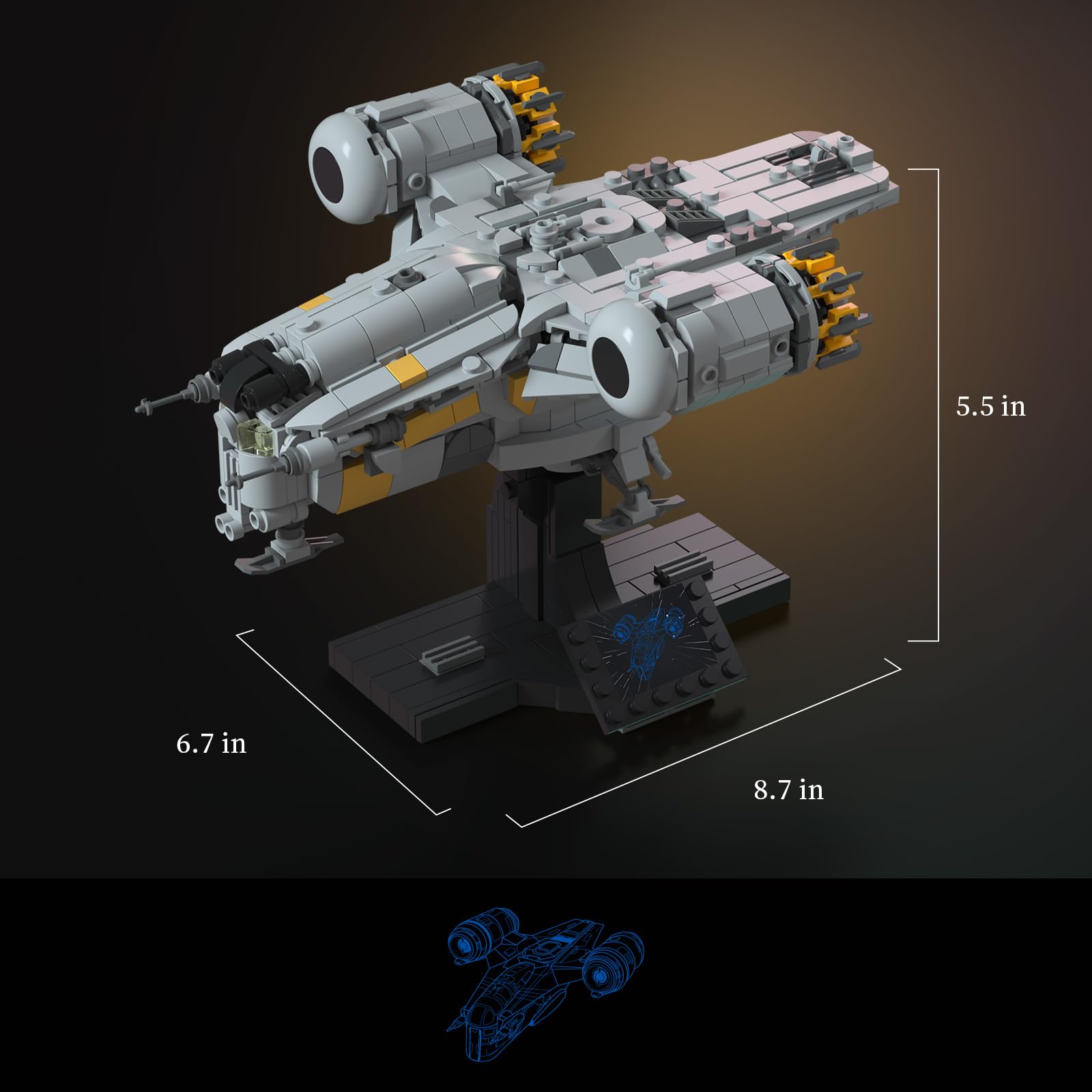Givenni Star Ship - Set di blocchi da costruzione per adulti, serie Ultimate Collectors Star Ship Model Kit (777 pezzi)