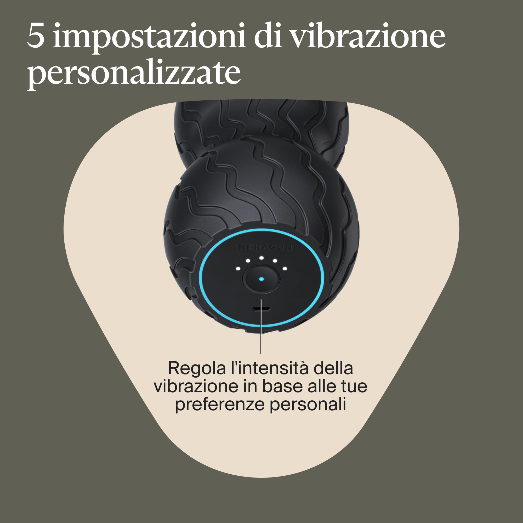Theragun Wave Duo | Rullo Massaggio Muscolare | Progettato ergonomicamente per schiena, colonna vertebrale e collo | Connettività Bluetooth