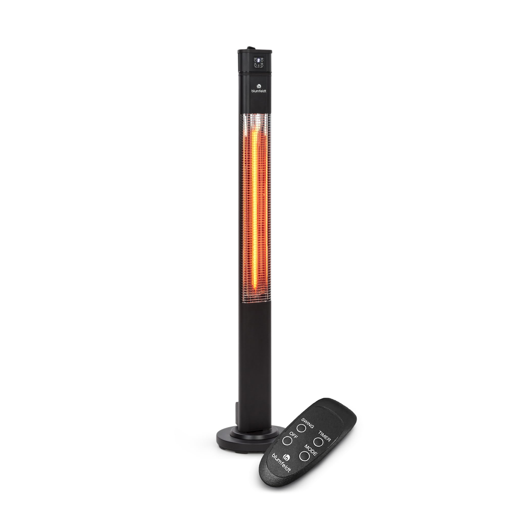 Klarstein Stufa Elettrica Basso Consumo, Colonnina Elettrica per Interno ed Esterno 2000W, Termosifone Elettrico, Pannello Radiante Infrarossi, Stufetta Con Oscillazione, IP44, No CO2