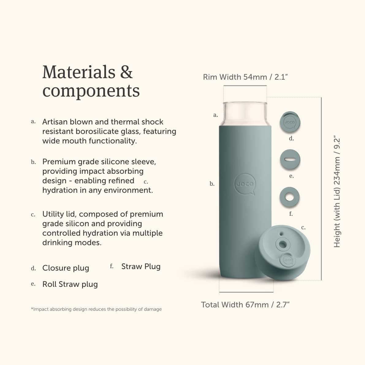 JOCO Active Flask 17oz (500ml) (Sandstone)