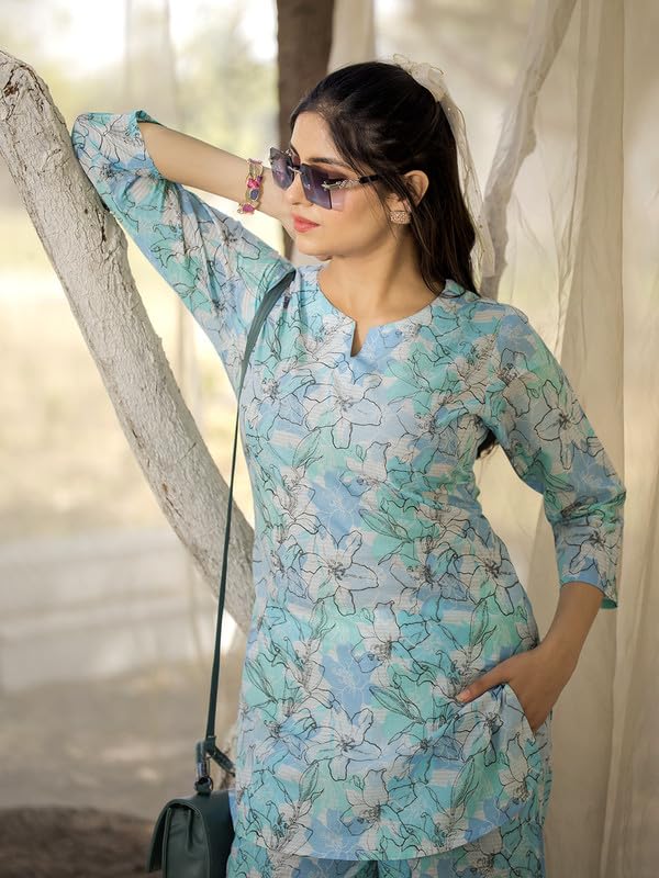 Image of Tee Projekt Cotton Ethnic Wear Co Ord Set for Women | Travel Co Ord Set for Women