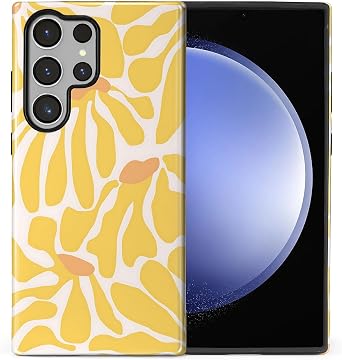 Case Designed for Samsung Galaxy S23 Ultra, Hybrid 2-Layer Case, Military-Grade Protection Durable Shockproof Anti-Scratch Phone Case, Matisse Yellow Flower