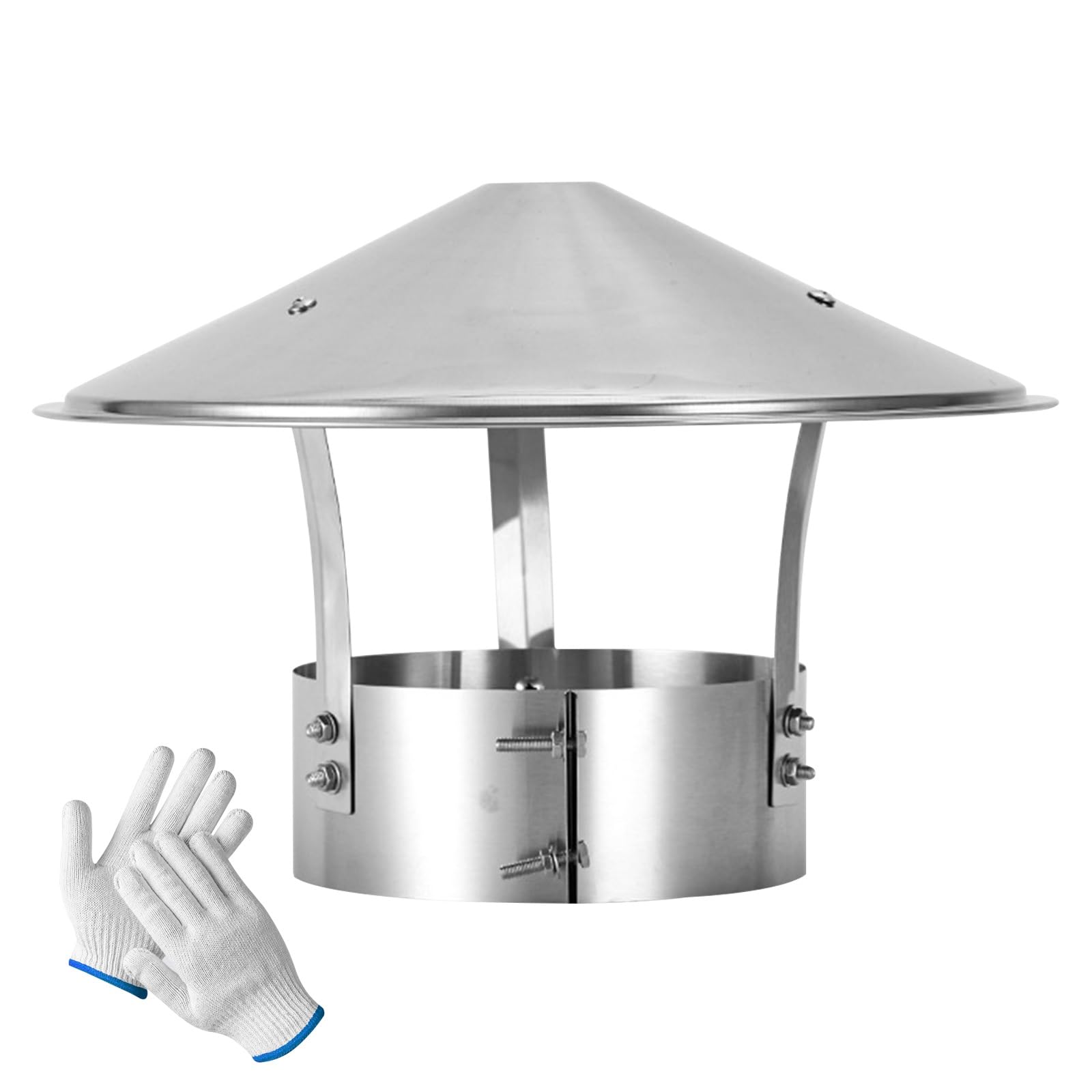 Comignolo Antipioggia Acciaio Inox Comignolo Canna Fumaria Per Camino Tetto | Tappo per Camino, Cappello del Camino Antivento Antivento Tetto Sfiato Accessori Inclusi, per Aerazione(315mm/12.5")