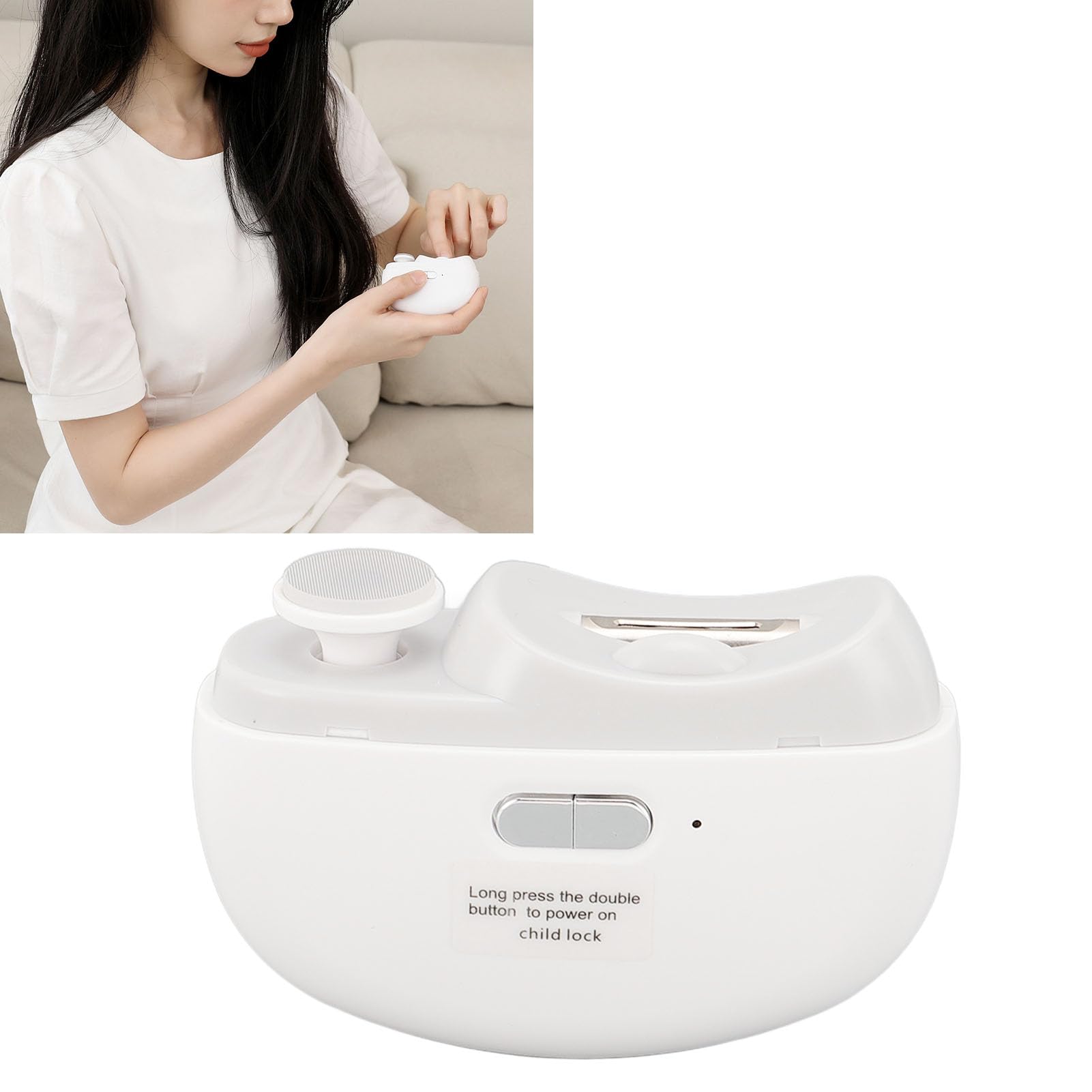 Cortaúñas eléctrico, cortaúñas automático con lima de uñas, cortador de uñas eléctrico silencioso de 2 velocidades para niños, adultos y personas mayores