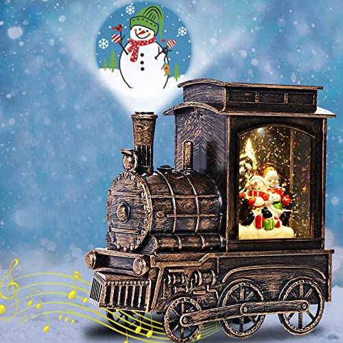 Snow Globes Christmas with Music 8 Christmas Songs, Snow Globe Lantern with Swirling Projector Lights, Christmas Snow Globes Decorations as, Christmas Lanterns in Battery&USB Powered