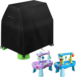 Kids Water Table Cover, Toddlers Water Play Table Cover Compatible with Step2 Rain Showers Splash Pond Water Table, Outdoor Waterproof Anti-UV Toys Cover for Most Water Sand Activity Table