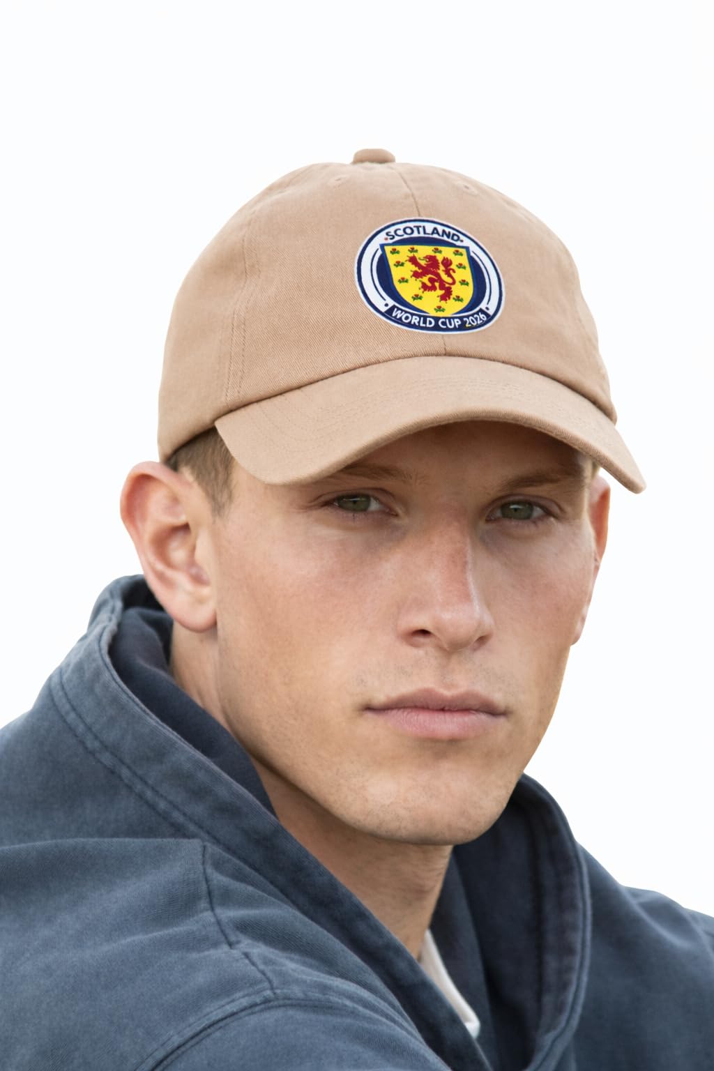 4SP Scotland World Cup 2026 Logo Organic Cotton 6 Panel Dad Cap, Unisex, Adjustable, One Size, Casual Sport (UK, Alpha, One Size, Desert Sand)