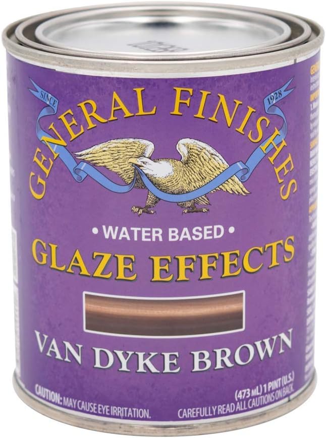 General Finishes Water Based Glaze Effects, 1 Pint, Van Dyke Brown