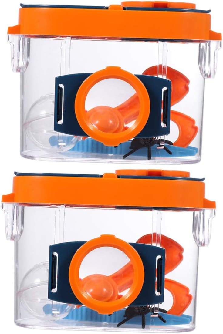 2pcs Outdoor Insect Observation Boxes with Dual Lens Magnifiers for Portable Bug Viewer Containers for Camping School Experiments Nature Exploration and Educational Activities